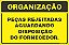 Placa de organização peças rejeitadas aguardando disposição do fornecedor. - Imagem 1