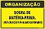 Placa de organização sobra de matéria-prima. (devolução p/ almoxarifado) - Imagem 1