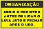 Placa de organização abrir o registro  antes de ligar o lava jato e fechar após o uso. - Imagem 1