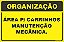 Placa de organização área p/ carrinhos manutenção  mecânica. - Imagem 1