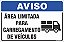Placa de aviso área limitada  para carregamento  de veículos - Imagem 1