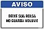 Placa de aviso deixe sua bolsa no guarda volume - Imagem 1