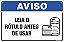 Placa de aviso leia o rótulo antes de usar - Imagem 1