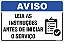 Placa de aviso leia as  instruções  antes de iniciar o serviço - Imagem 1