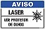 Placa de aviso laser use protetor de olhos - Imagem 1