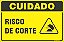 Placa de cuidado risco  de corte - Imagem 1