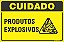Placa de cuidado produtos explosivos - Imagem 1