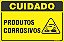 Placa de cuidado produtos corrosivos - Imagem 1