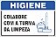 Placa de higiene colabore  com a turma  da limpeza - Imagem 1