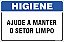 Placa de higiene ajude a manter  o setor limpo - Imagem 1