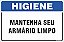Placa de higiene mantenha seu  armário limpo - Imagem 1