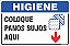 Placa de higiene coloque  panos sujos  aqui - Imagem 1