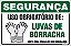 Placa de segurança uso obrigatório de: luvas de borracha nesta área trabalhe com segurança. - Imagem 1