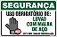 Placa de segurança uso obrigatório de: luvas  com malha  de aço nesta área trabalhe com segurança. - Imagem 1