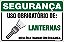 Placa de segurança uso obrigatório de: lanternas nesta área trabalhe com segurança. - Imagem 1