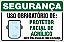 Placa de segurança uso obrigatório de protetor facial de acrílico nesta área trabalhe com segurança - Imagem 1