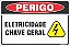 Placa de perigo eletricidade chave geral - Imagem 1