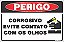 Placa de perigo corrosivo evite contato com os olhos - Imagem 1