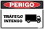 Placa de perigo tráfego intenso - Imagem 1