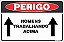 Placa de perigo homens  trabalhando acima - Imagem 1