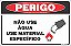 Placa de perigo não use água use material específico - Imagem 1