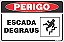 Placa de perigo escada degraus - Imagem 1