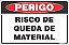 Placa de perigo risco de queda de  material - Imagem 1