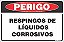 Placa de perigo respingos de líquidos corrosivos - Imagem 1