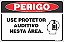 Placa de perigo use protetor  auditivo nesta área. - Imagem 1