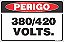 Placa de perigo 380/420  volts. - Imagem 1