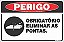 Placa de perigo obrigatório eliminar as pontas. - Imagem 1