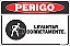 Placa de perigo levantar corretamente. - Imagem 1