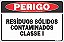 Placa de perigo resíduos sólidos contaminados classe i - Imagem 1