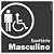 Placa de banheiro sanitário com acessibilidade para homens cadeirantes - Imagem 1
