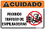 Placa de cuidado proibido tráfego de empilhadeiras - Imagem 1
