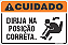 Placa de cuidado dirija na posição correta. - Imagem 1