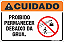 Placa de cuidado proibido  permanecer debaixo da grua - Imagem 1