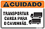 Placa de cuidado transportar carga para o caminhão - Imagem 1