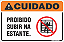 Placa de cuidado proibido subir na estante - Imagem 1