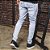 Calça jeans masculina azul claro destroyed - Imagem 2