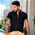 Camiseta polo masculina preta com personalização - Imagem 1