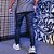 Calça jeans escuro masculina slim com puídos - Imagem 2