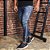Calça masculina jeans slim com faixa lateral - Imagem 1