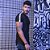 Camiseta masculina long line preta com recorte e logomania - Imagem 3