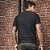 Camiseta masculina preta gola O com zíper e mangas curtas - Imagem 2