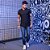 Calça jogger masculina jeans azul escuro - Imagem 3