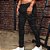 Calça jeans masculina preta com personalização lateral - Imagem 1