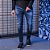 Calça jeans masculina slim com detalhes puídos - Imagem 1