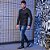 Calça jeans masculina slim com detalhes puídos - Imagem 3