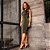 Vestido midi frente única em lurex militar - Imagem 3